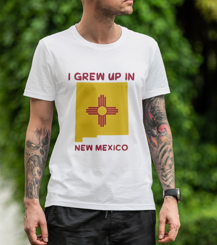 I Grew Up In New Mexico Zia Symbol Home State Pride T-Shirt