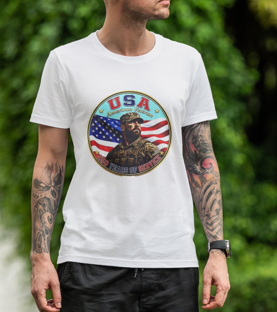 USA American Veteran 250 Years Of Service T-Shirt