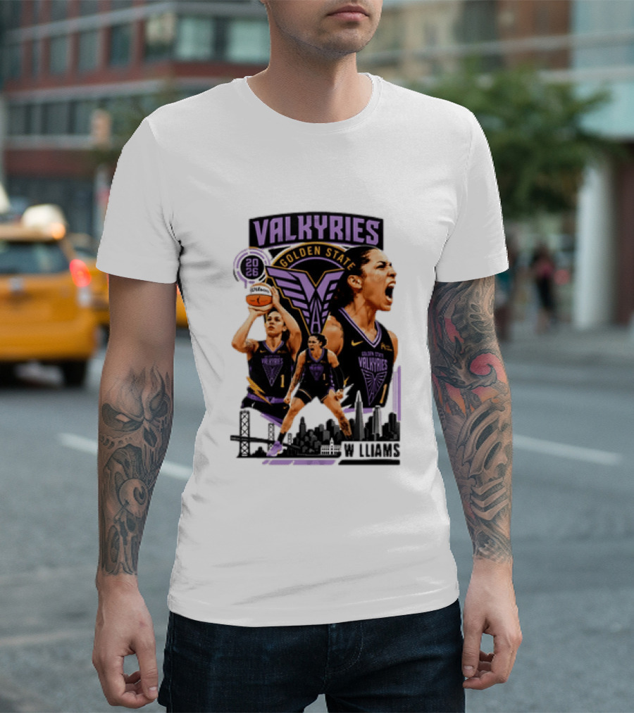 Golden State Valkyries 2026 WNBA Williams Team Skyline T-Shirt