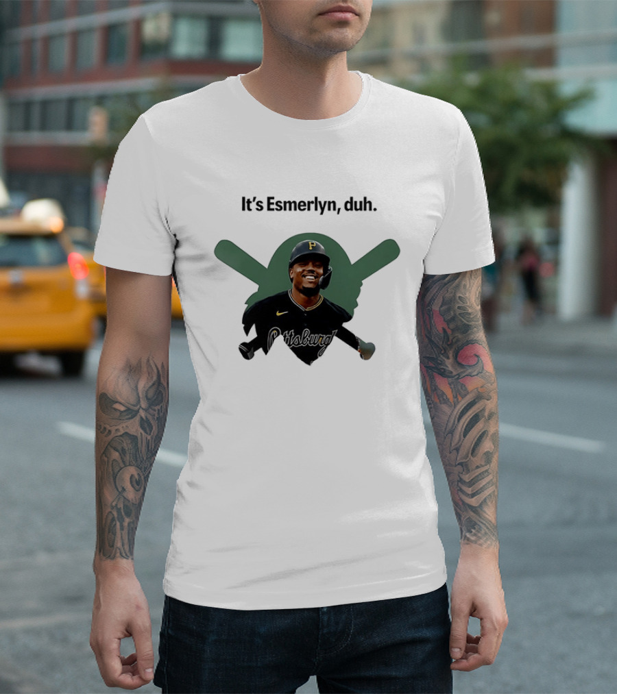 Esmerlyn Duh Pittsburgh Pirates Baseball Player With Crossed Bats T-Shirt