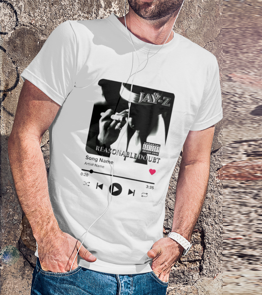Jay Z Reasonable Doubt Song Name Artist Name Parental Advisory Explicit Content Iconic Album Cover T-Shirt
