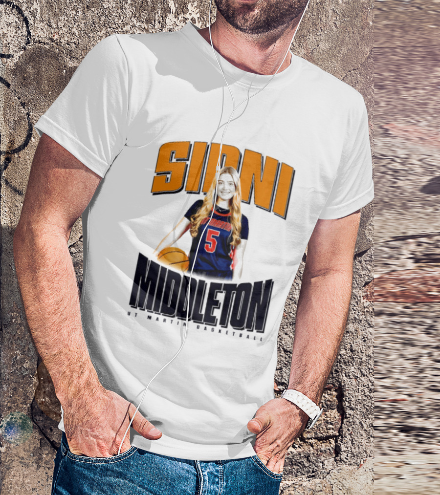 Sidni Middleton 5 UT Martin Skyhawks Basketball T-Shirt
