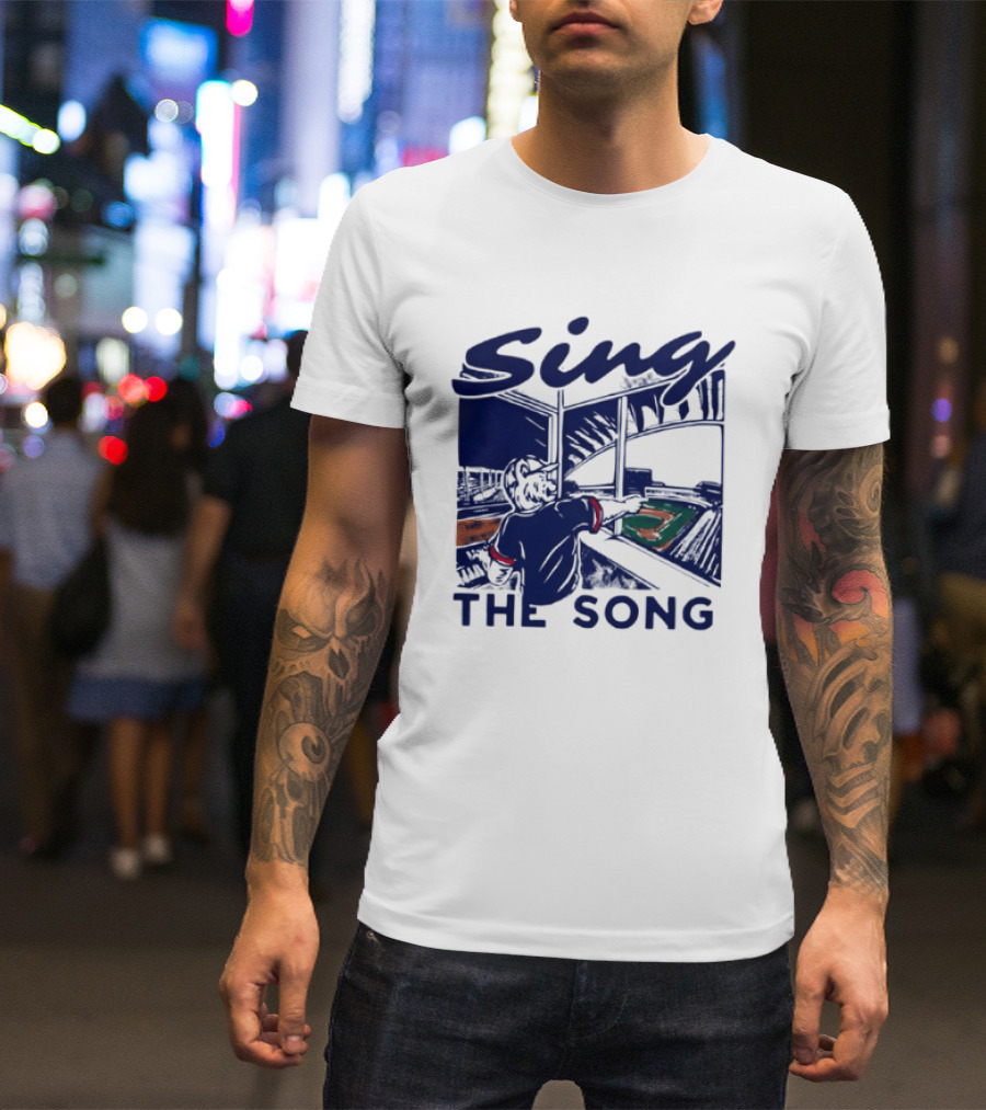 Sing The Song Chicago Cubs Clark The Cub Baseball Stadium Music T-Shirt