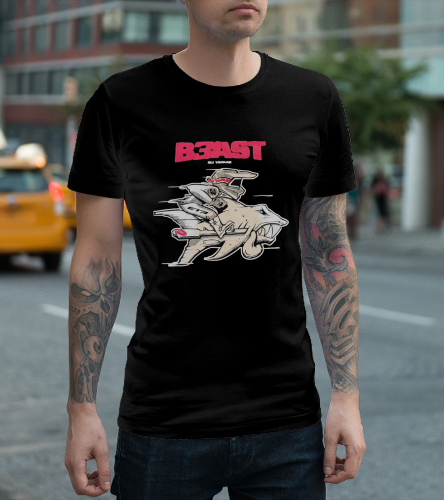 B3AST Eli Tomac Racing Motocross Shark Rider T-Shirt