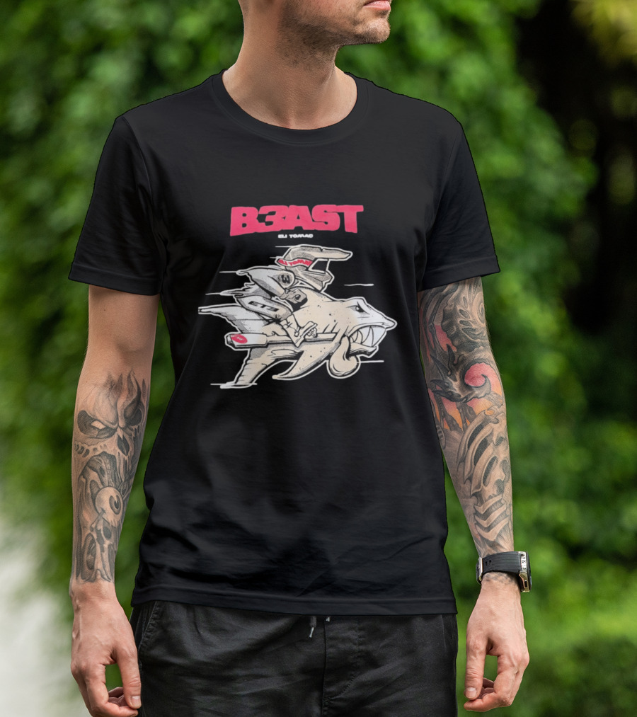 B3AST Eli Tomac Racing Motocross Shark Rider T-Shirt