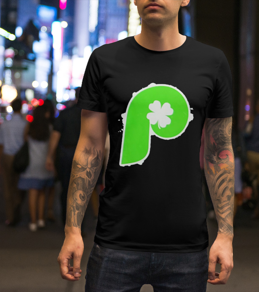 Lucky Philadelphia Clover P Baseball Green Four Leaf T-Shirt