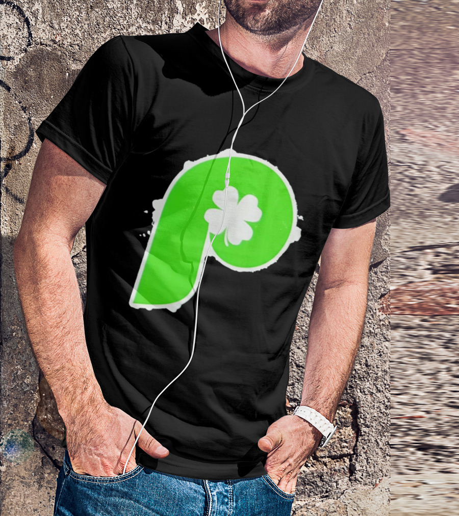 Lucky Philadelphia Clover P Baseball Green Four Leaf T-Shirt