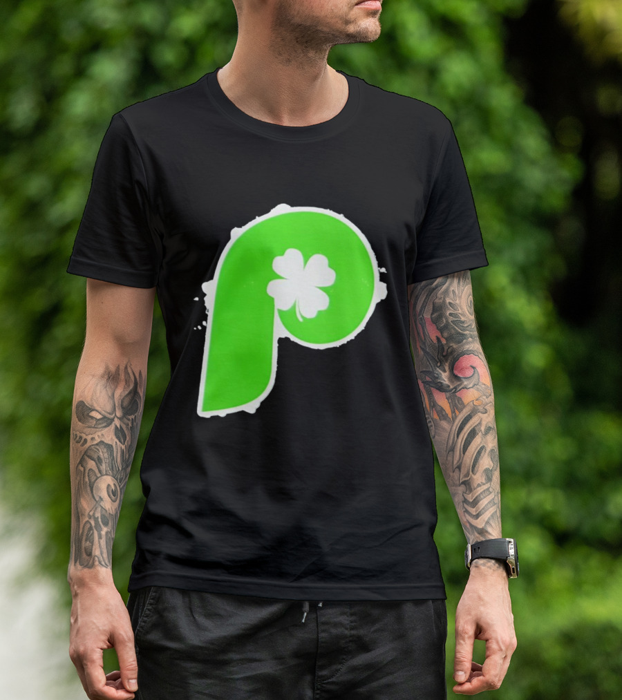 Lucky Philadelphia Clover P Baseball Green Four Leaf T-Shirt
