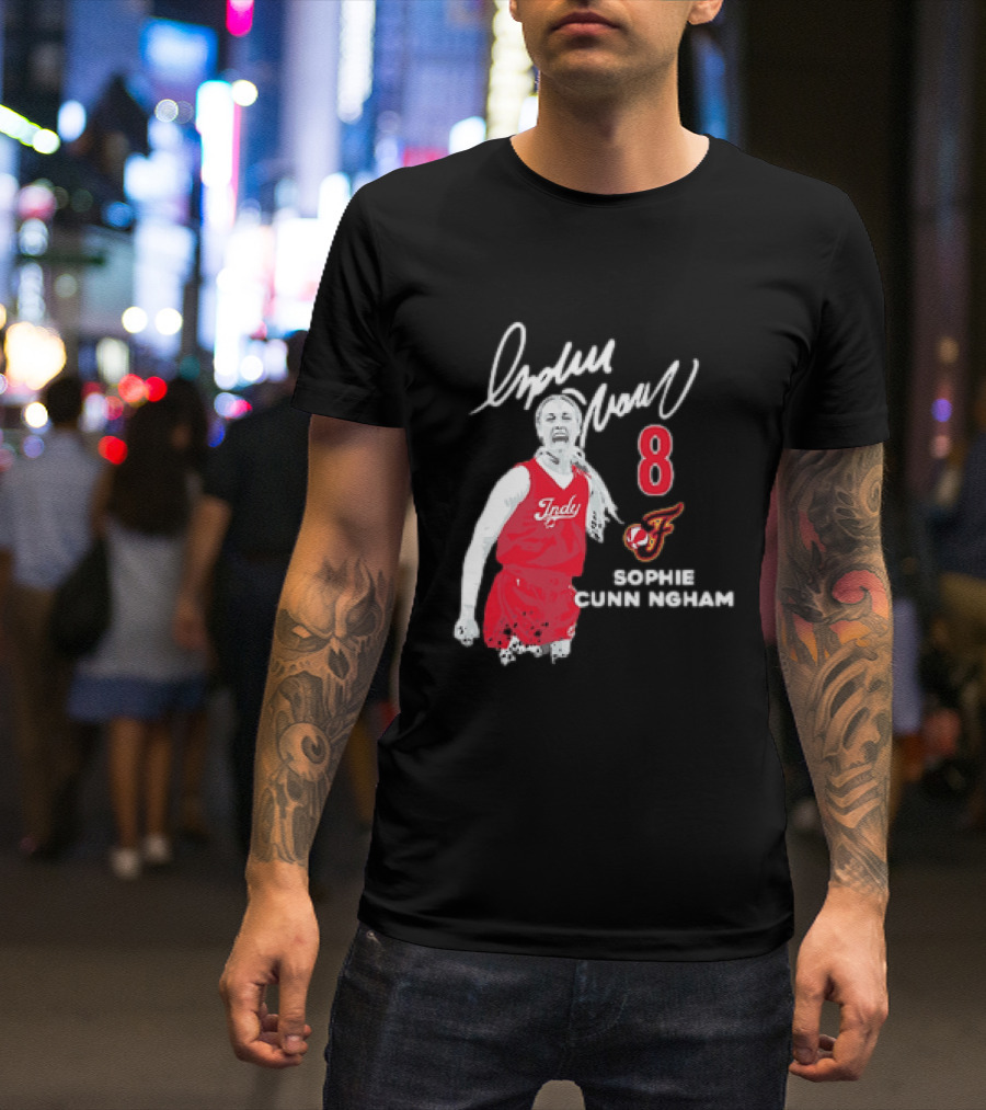 Sophie Cunningham Indiana Fever Indy Basketball 8 Distressed Player T-Shirt