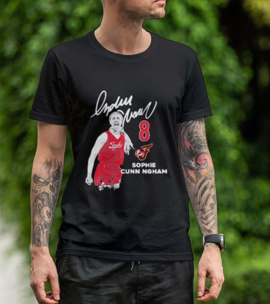 Sophie Cunningham Indiana Fever Indy Basketball 8 Distressed Player T-Shirt