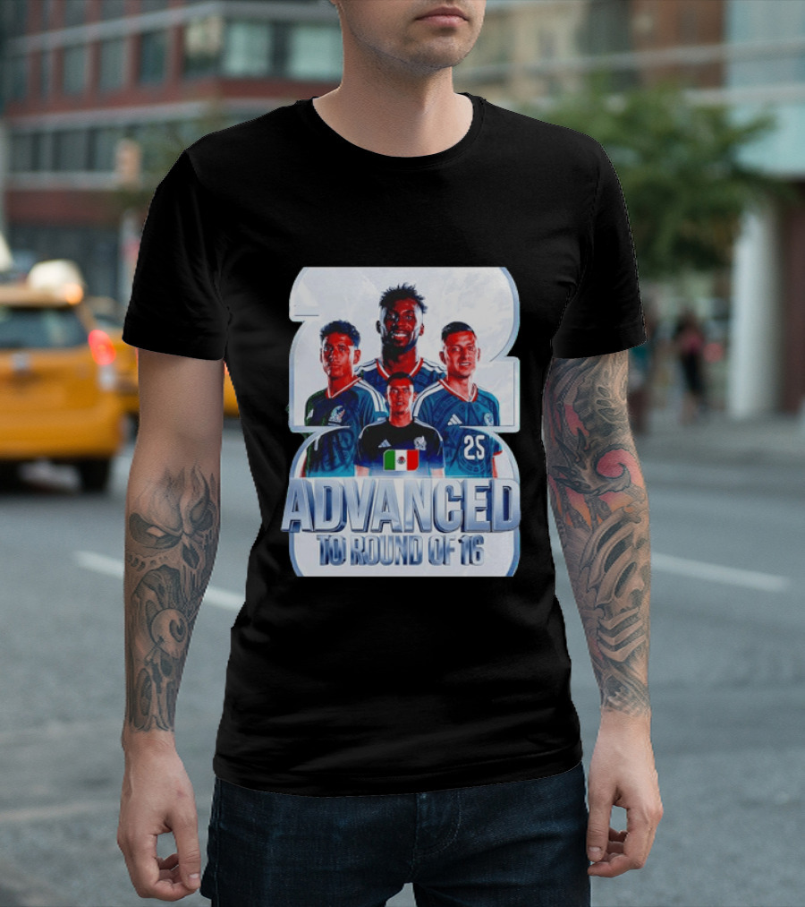 Advanced To Round Of 16 Mexico National Football Team 25 T-Shirt