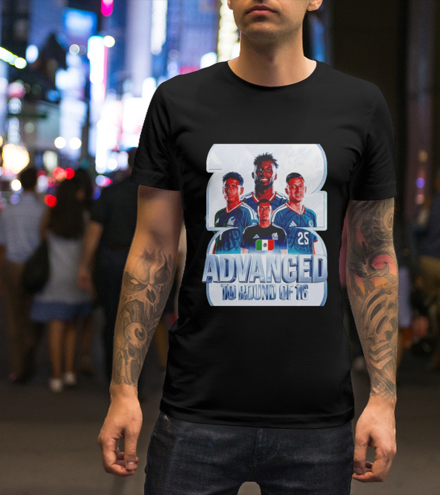 Advanced To Round Of 16 Mexico National Football Team 25 T-Shirt