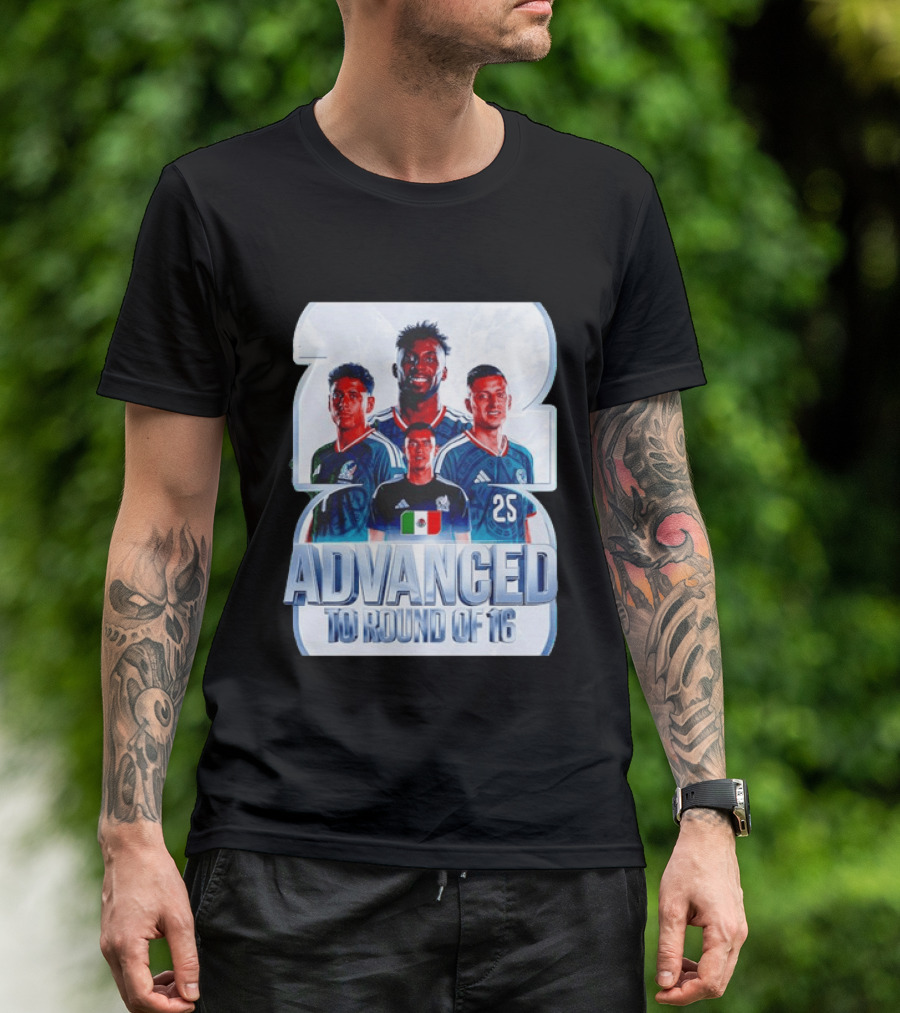 Advanced To Round Of 16 Mexico National Football Team 25 T-Shirt