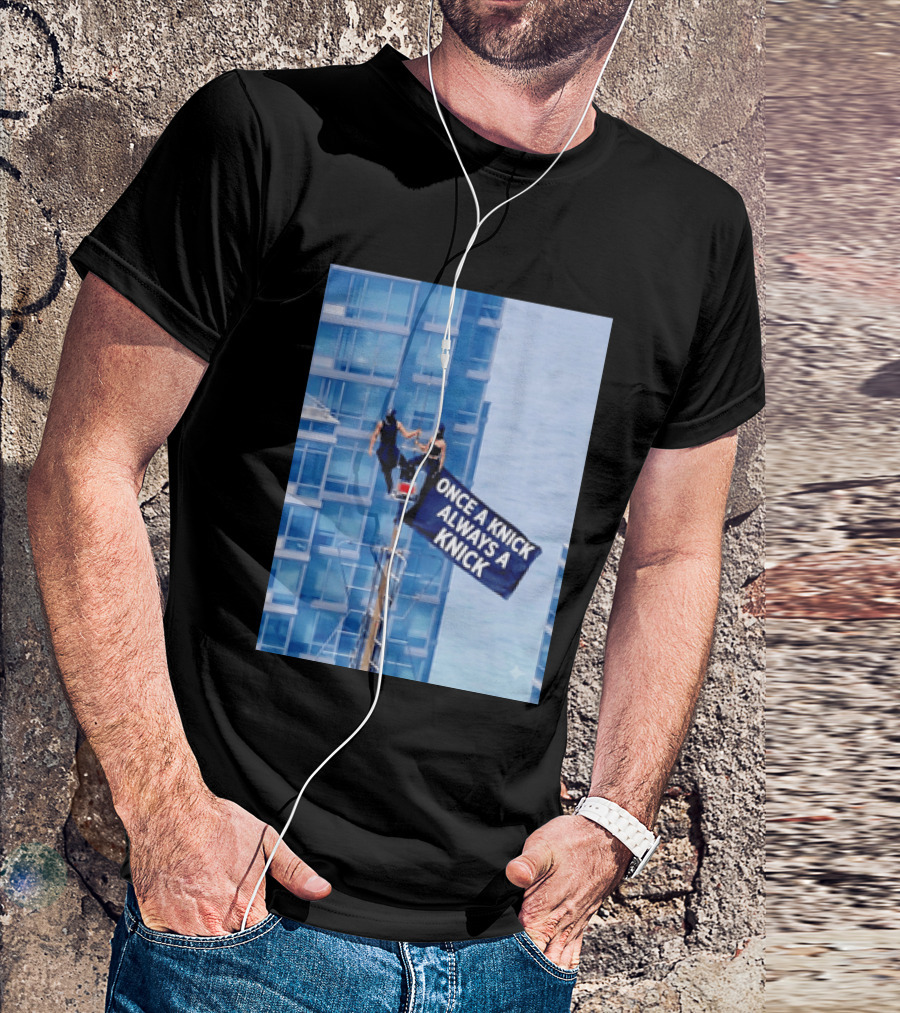 New York Knicks Once A Knick Always A Knick Flag Empire State Building NYC T-Shirt