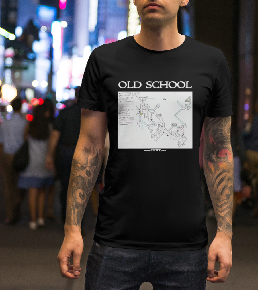 Old School Tonisborg Dungeon Map 1971 Dungeons And Dragons Retro Adventure T-Shirt