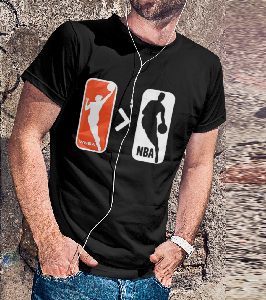 WNBA Logo Greater Than NBA Logo Comparison T-Shirt