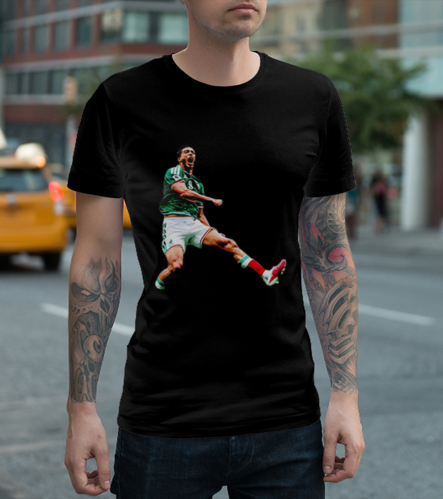 Raúl Jiménez Celebrating Mexico National Soccer Team Victory T-Shirt