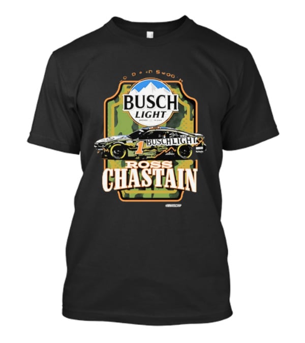 Ross Chastain No 1 Busch Light Cold And Smooth Racing Car Camouflage T-Shirt
