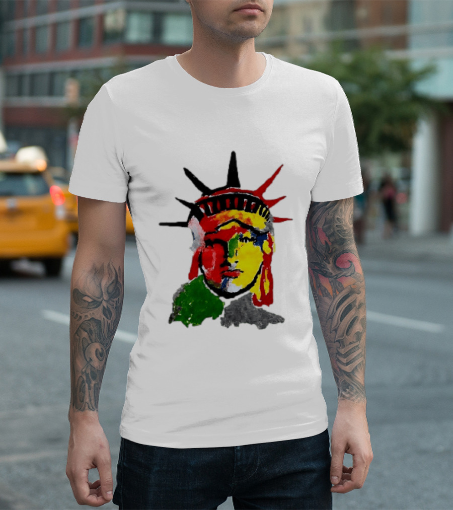 Liberty Pop Statue Of Liberty Paint Splatter T-Shirt
