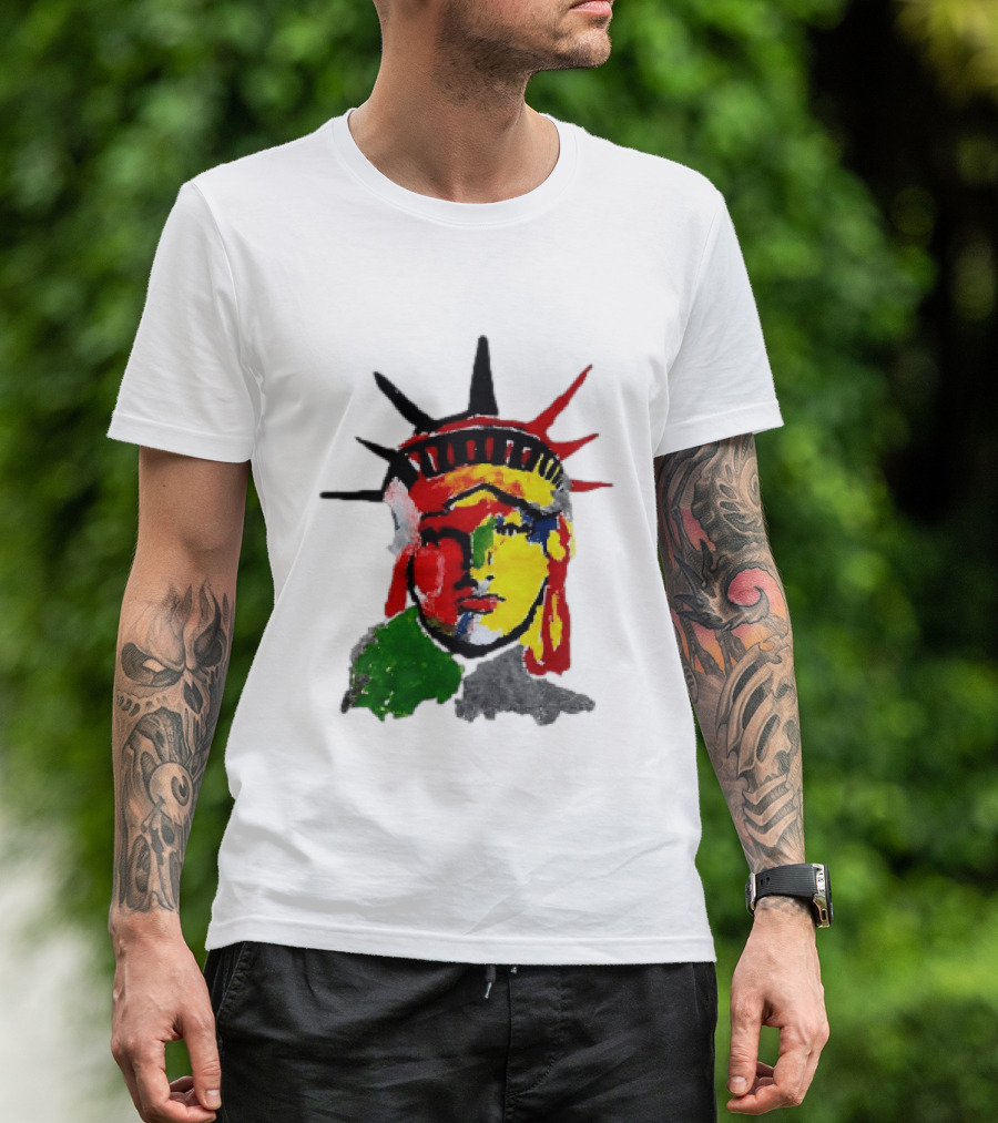 Liberty Pop Statue Of Liberty Paint Splatter T-Shirt