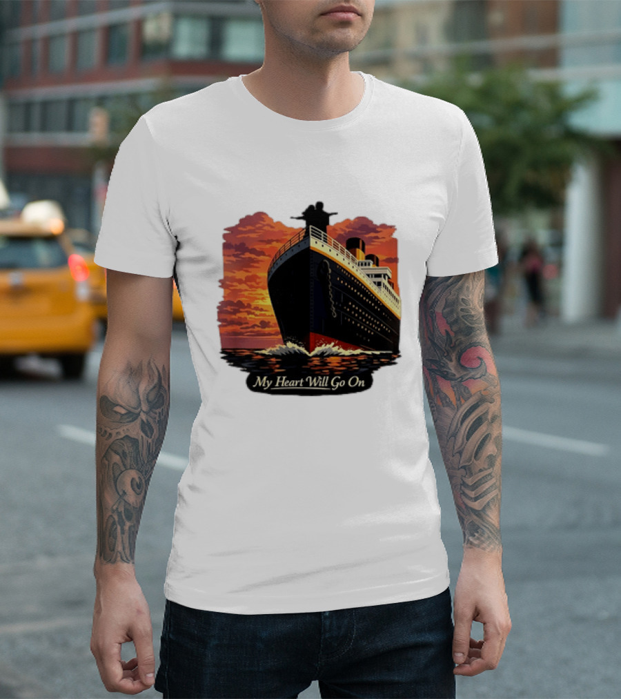 Titanic Sunset Scene My Heart Will Go On Jack And Rose T-Shirt