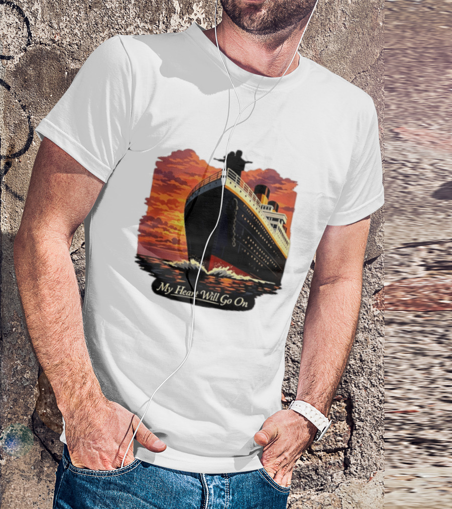Titanic Sunset Scene My Heart Will Go On Jack And Rose T-Shirt