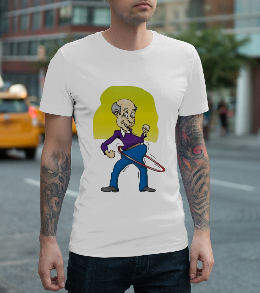 Elderly Man Hula Hooping Joyfully With Fist Pump T-Shirt