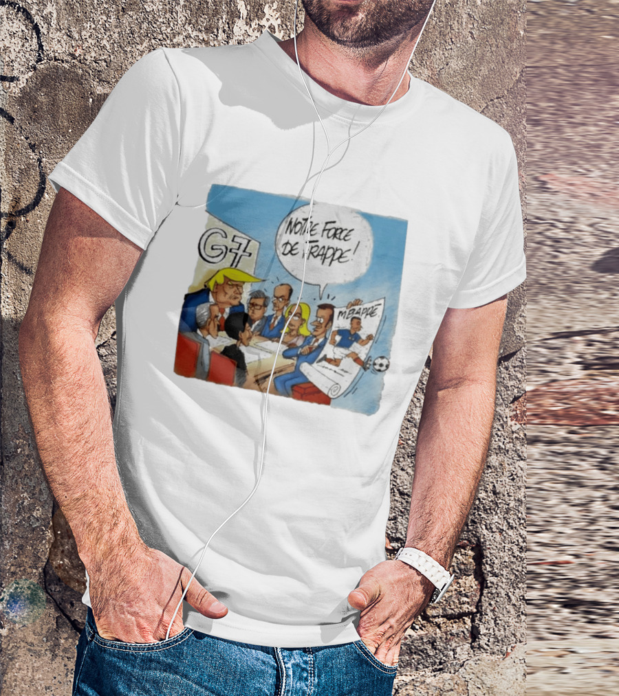 G7 Notre Force De Frappe Mbappe Cartoon Conference Scene T-Shirt