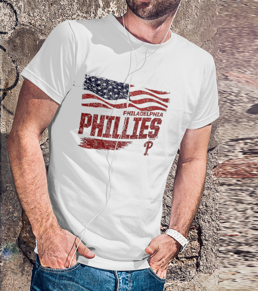 Philadelphia Phillies Waving American Flag 2026 MLB All Star Game T-Shirt