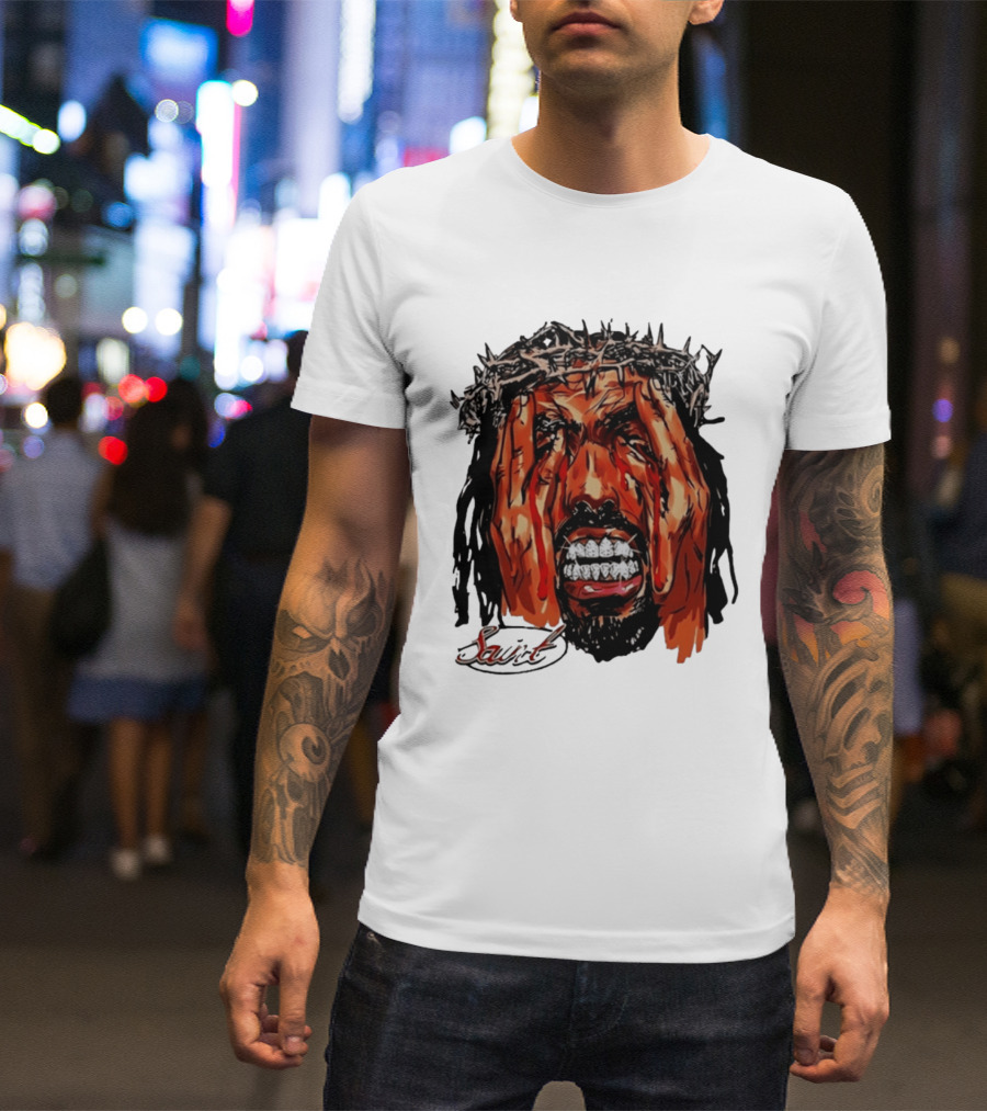 Saint Jesus Crown Of Thorns Diamond Grillz T-Shirt