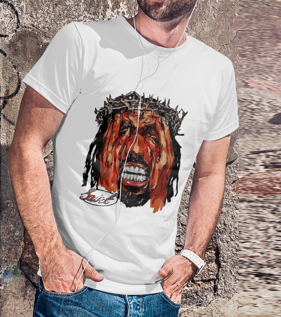 Saint Jesus Crown Of Thorns Diamond Grillz T-Shirt