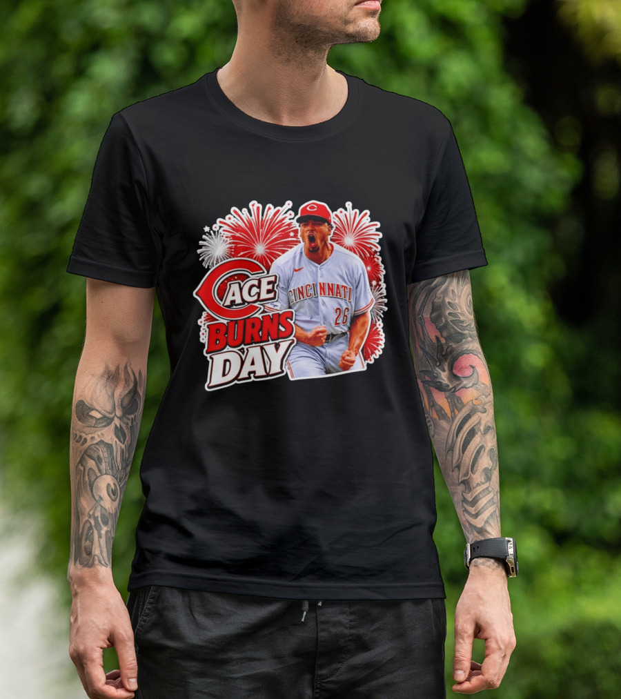 Cincinnati Reds Ace Burns Day Celebration With Fireworks T-Shirt