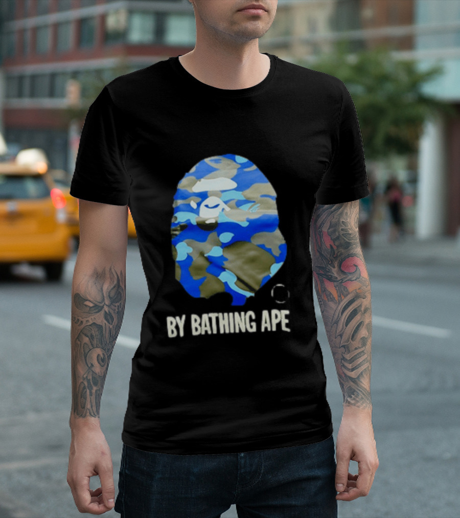 By Bathing APE Camouflage Blue Green T-Shirt