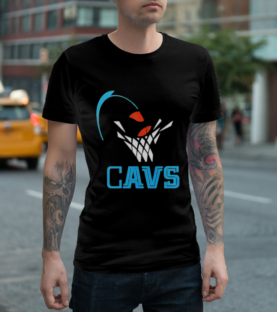 CAVS Cleveland Cavaliers Basketball Net Slam Dunk T-Shirt
