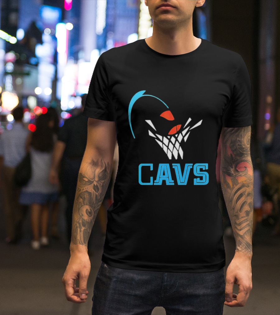 CAVS Cleveland Cavaliers Basketball Net Slam Dunk T-Shirt
