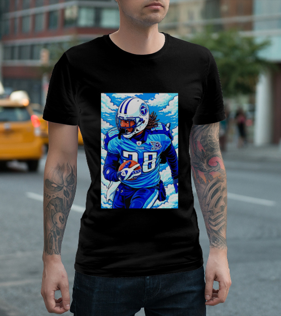 Chris Johnson 28 Tennessee Titans Running Back Football T-Shirt