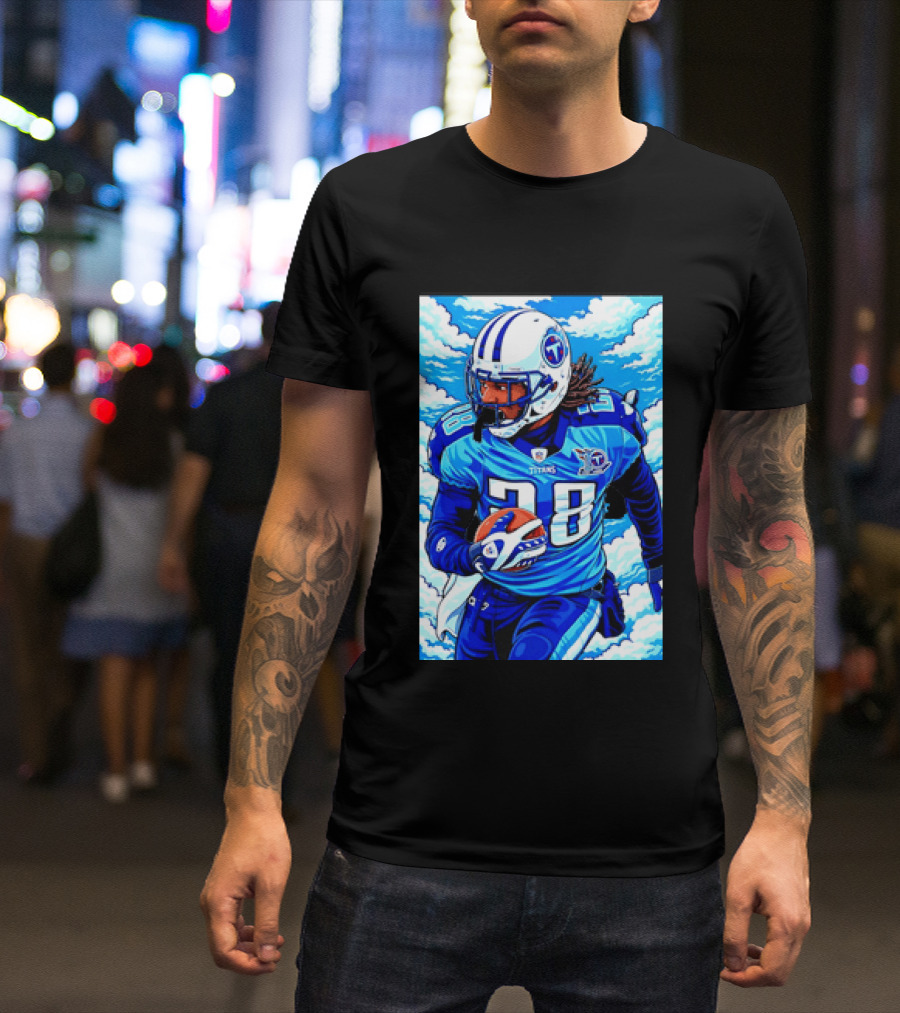 Chris Johnson 28 Tennessee Titans Running Back Football T-Shirt