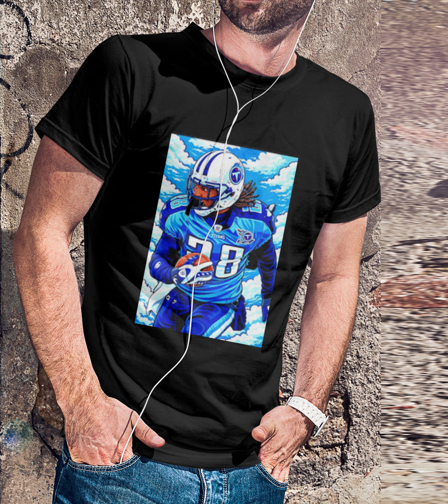 Chris Johnson 28 Tennessee Titans Running Back Football T-Shirt