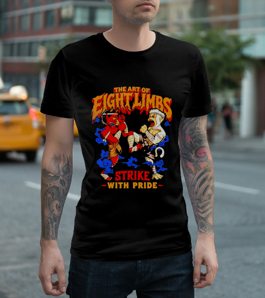 The Art Of Eight Limbs Strike With Pride Muay Thai Oni Hanuman T-Shirt