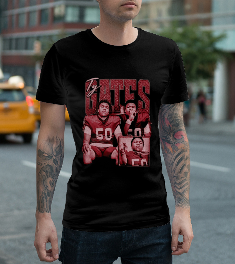 Ty Gates Football Player Sports Athlete Number 50 T-Shirt