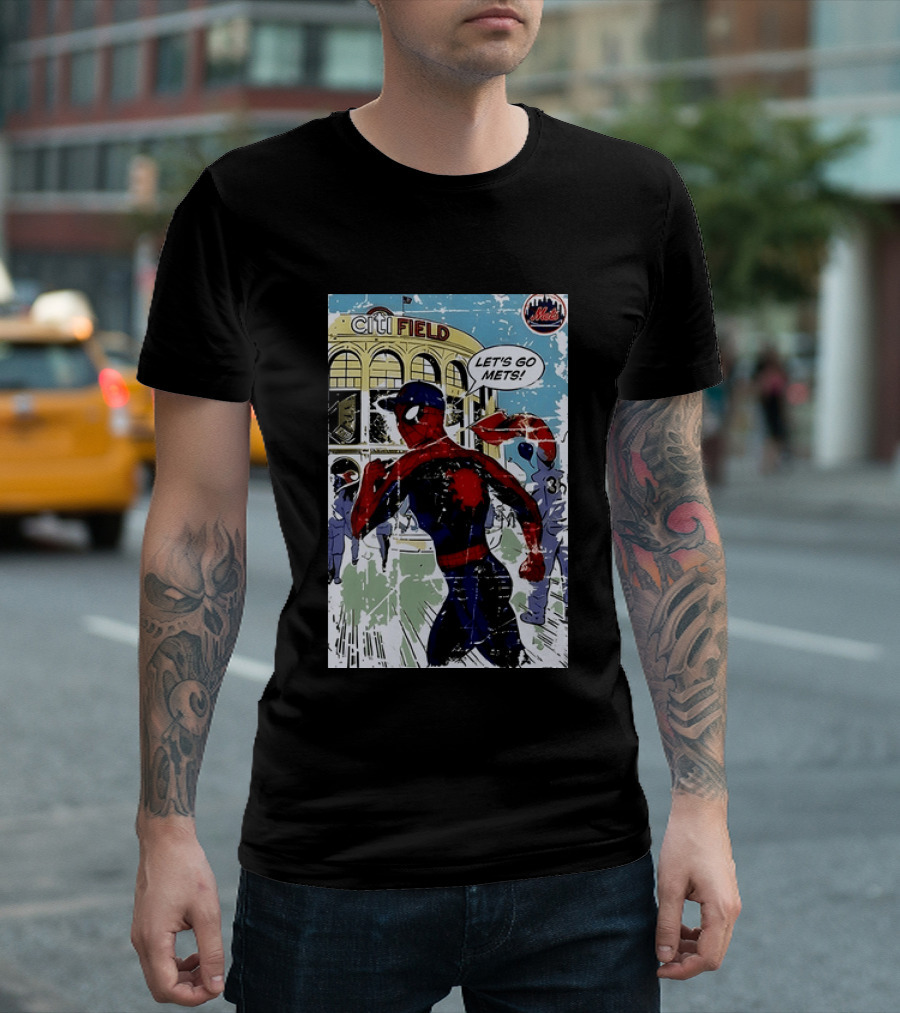 Citi Field New York Mets Spider Man Let's Go Mets 2026 T-Shirt