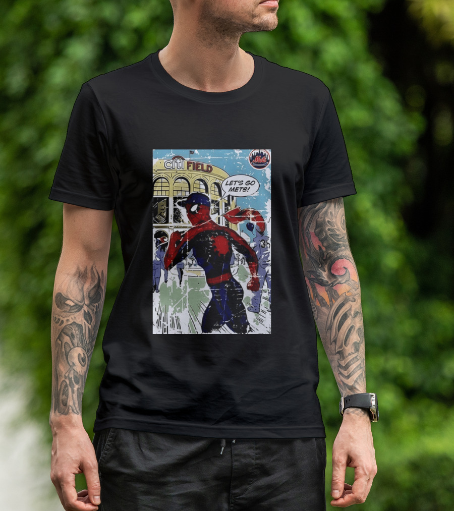 Citi Field New York Mets Spider Man Let's Go Mets 2026 T-Shirt