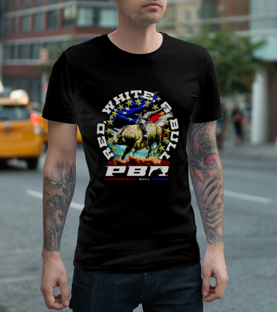 PBR Professional Bull Riders Red White And Bull Stars And Stripes T-Shirt