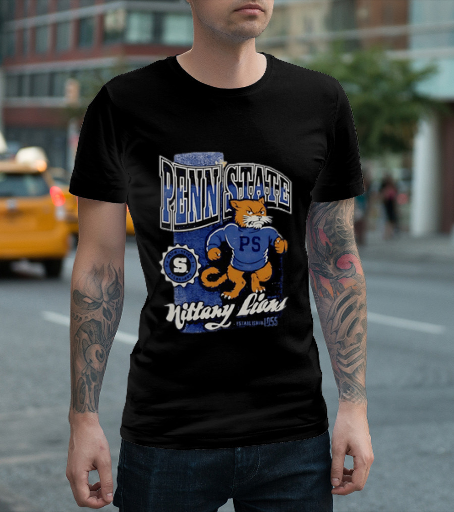 Penn State Nittany Lions PS Mascot Retro 1955 Established T-Shirt