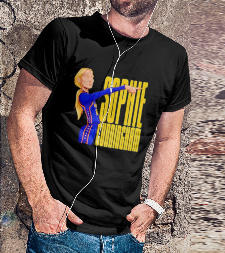 Sophie Cunningham Cartoon Indiana Fever Pointing T-Shirt