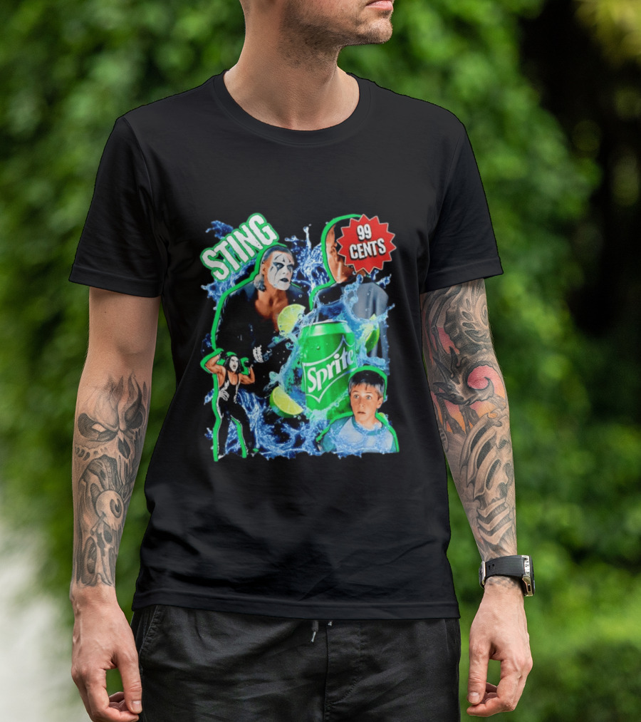 Sting WCW Sprite 99 Cents Lime Water Splash Wrestling T-Shirt