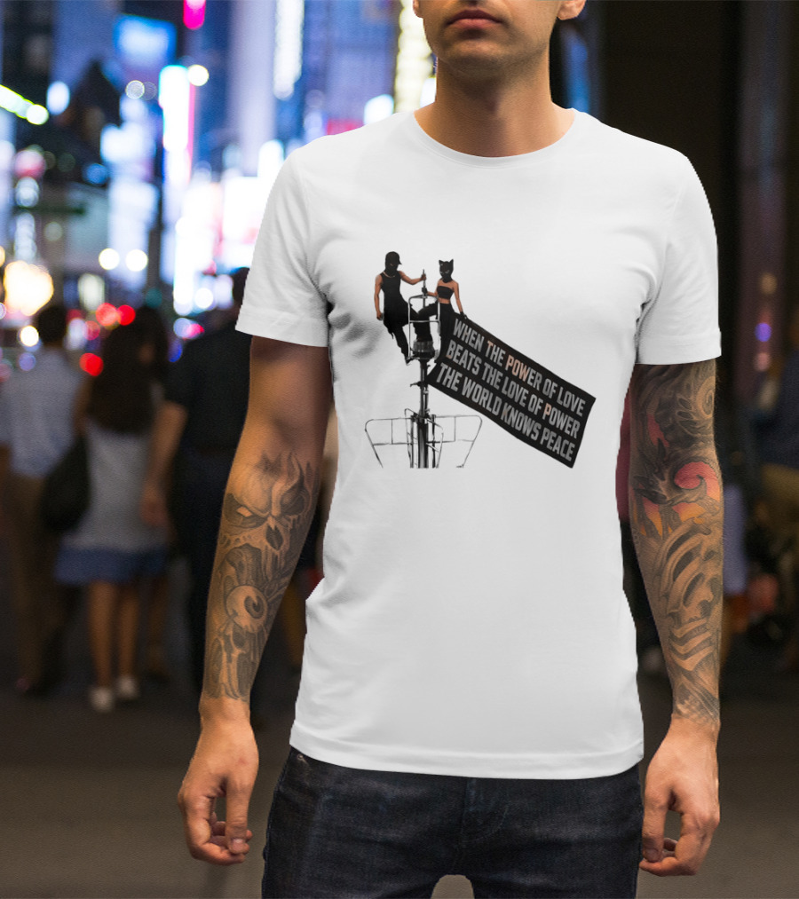 Angela Nikolau Ivan Beerkus Empire State Building Power Of Love Overpowering Love Of Power T-Shirt