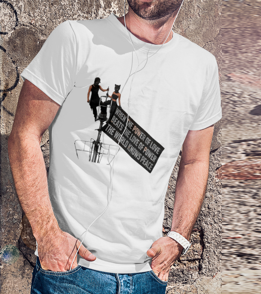 Angela Nikolau Ivan Beerkus Empire State Building Power Of Love Overpowering Love Of Power T-Shirt