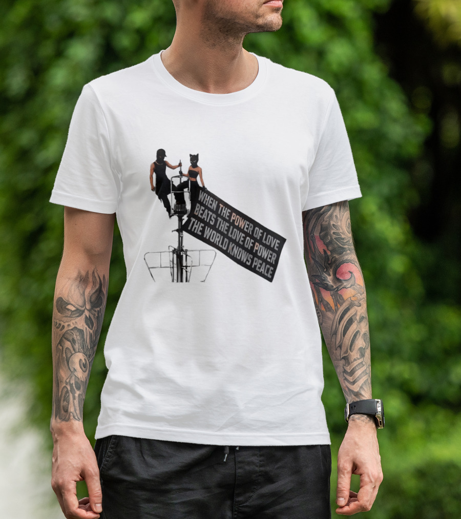 Angela Nikolau Ivan Beerkus Empire State Building Power Of Love Overpowering Love Of Power T-Shirt