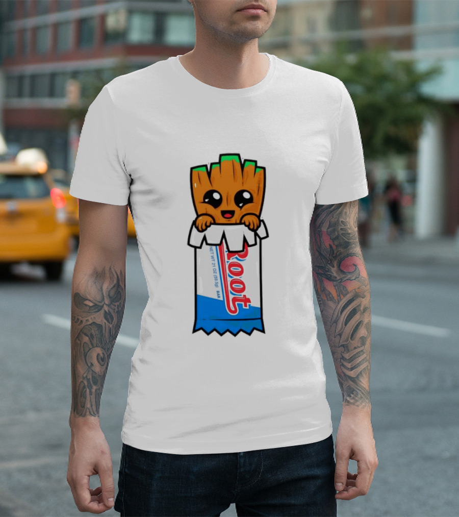 Baby Groot Guardians Of The Galaxy Root Candy Cartoon T-Shirt